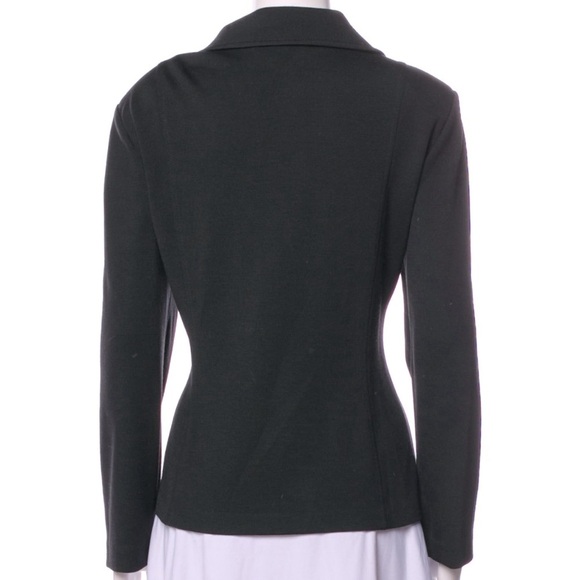 ST. JOHN Basics Santana Knit Button Front Blazer Jacket Black w/ Gold Buttons 10 - Picture 15 of 15